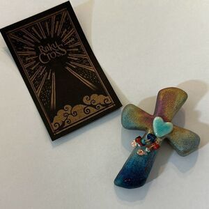 Artist Raku Cross Pendant
